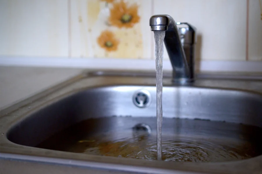 slow draining sink water