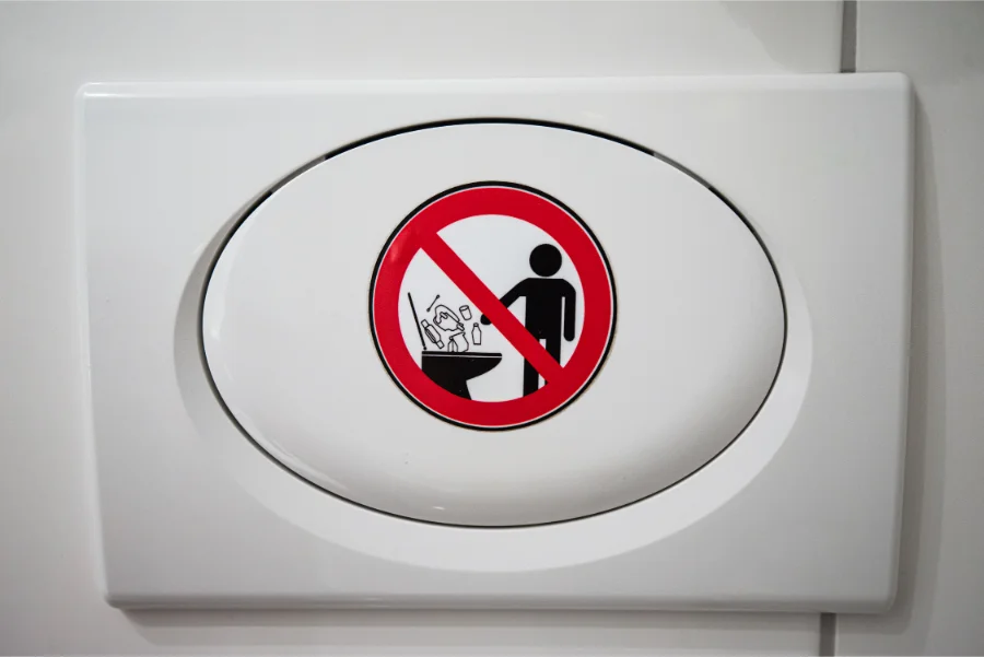 toilet clogged warning sign